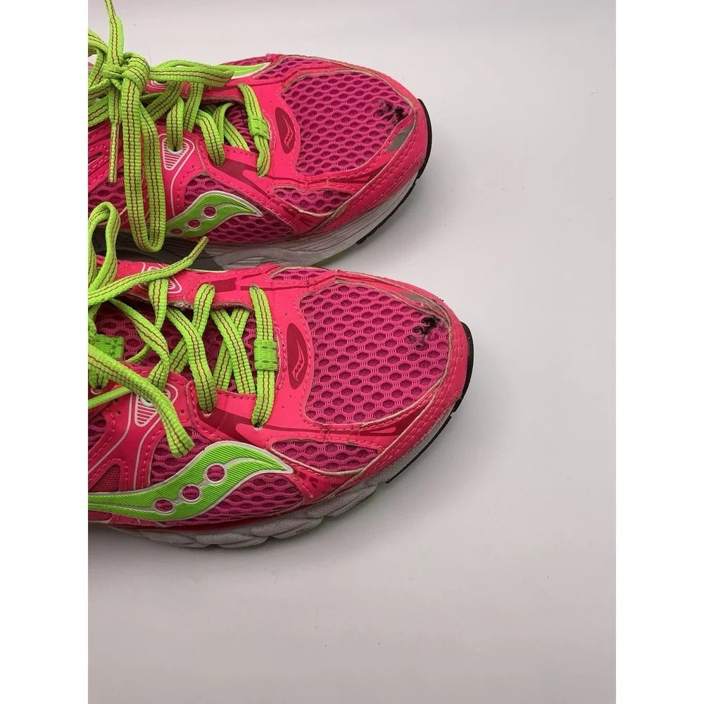 Saucony Guide Womens 9.5 Pink Green Running Shoes Athletic Sneakers